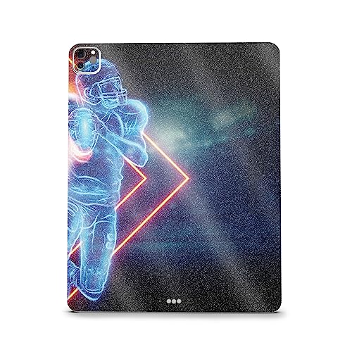 Image of MightySkins Carbon Fiber Skin Compatible with Apple iPad Pro 12.9 inch M2 6th Gen (2022) Full Wrap Kit - Glow Football | Protective, Durable Textured Carbon Fiber Finish | Easy to Apply | Made in The USA