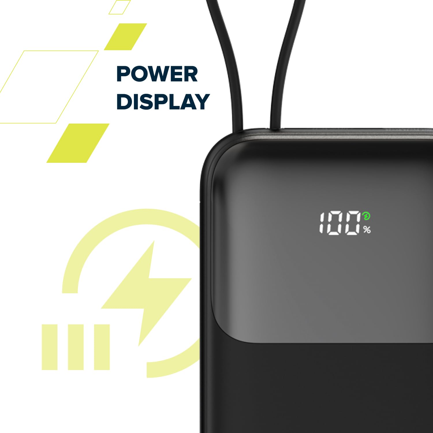 CANYON OnPower 101 - Batteria esterna da 10000 mAh con cavo USB-C integrato, PD 22,5 W e ricarica rapida QC 3.0, display digitale, batteria portatile sottile, viola