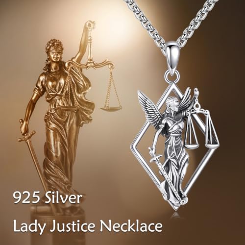 Scales of Justice Necklace Sterling Silver Balance Libra Pendant Justice Jewery Lawyers and Attorneys Themed Gift for Men Women4