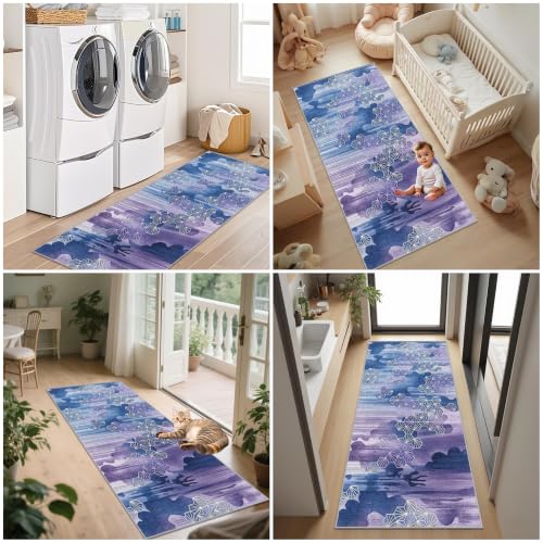 Alfombra pasillera lavable y transitable textil de área suave con base anticaídas 7