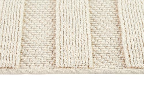 Tapis extérieur résistant aux intempéries TAPISO Rio Loop grand format lavable crème