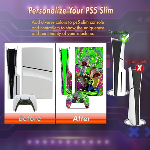 Image of PVC Skin for PS5 Slim Digital Edition, Console Protective Sticker for PlayStation 5 Slim Skin Sticker (A)