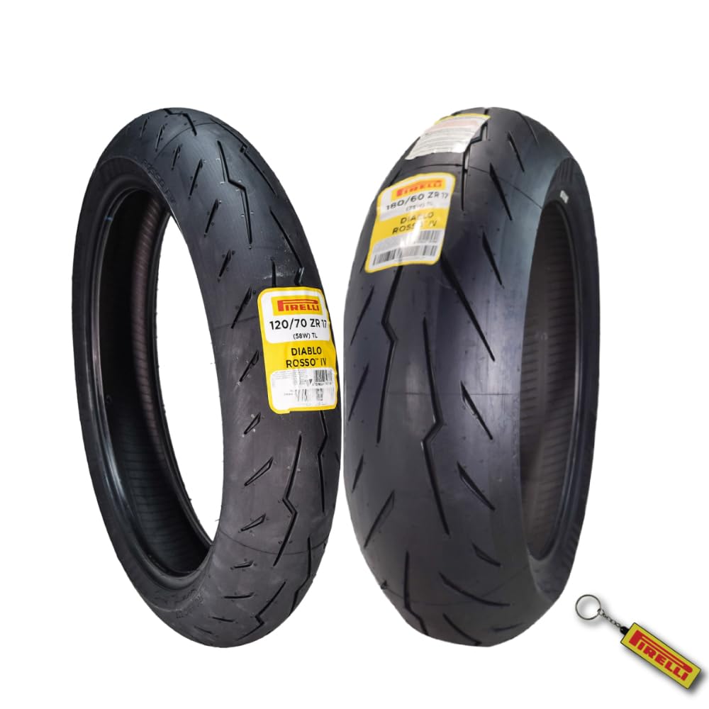 Pirelli Diablo Rosso IV Front &amp; Rear Tire Set 120/70 ZR 17 &amp; 180/60 ZR 17