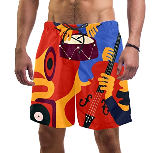 Maillots de bain pour hommes HadHfun avec motif jazz pour la plage