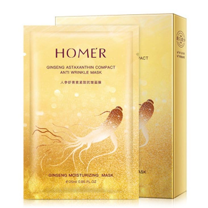 Ginseng Astaxanthin Face Mask 10pcs | Anti-Wrinkle Hydrating Lift...