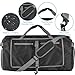 60L Duffle Bag with Shoes Compartment - Foldable&Large Capacity Travel Duffel Bags, Lightweight & Water-Resistant Gym Bag - Black