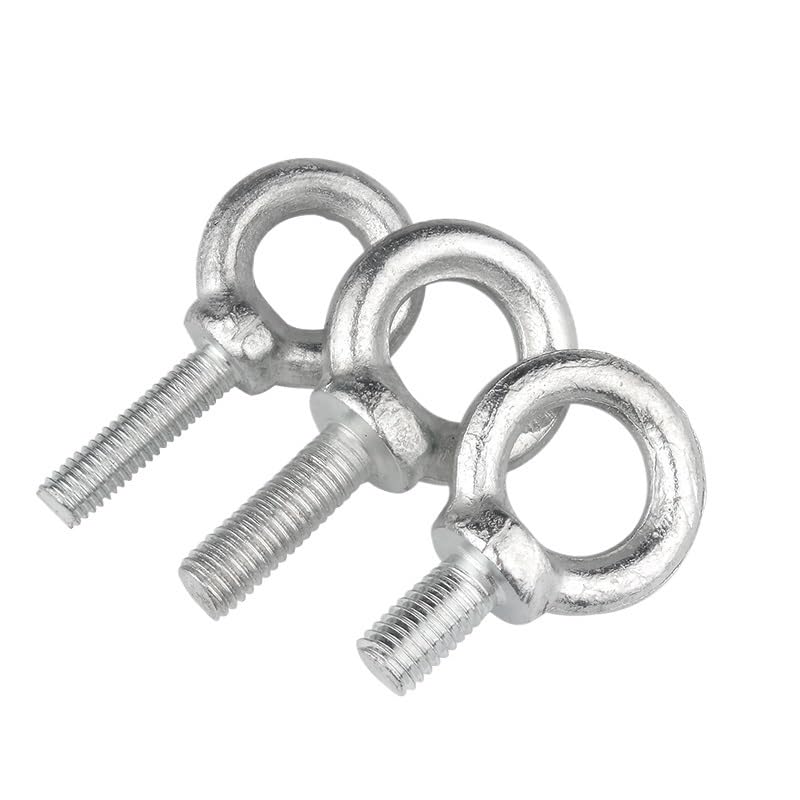 Tornillo Con Argolla 1/2/5 piezas de perno ojo acero al carbono, tornillos elevación marinos, orificio bucle anillo for cuerda cable M6 M8 M10 M12 M14 M16 M18 M20(Silvery(2pcs),M18x28mm)