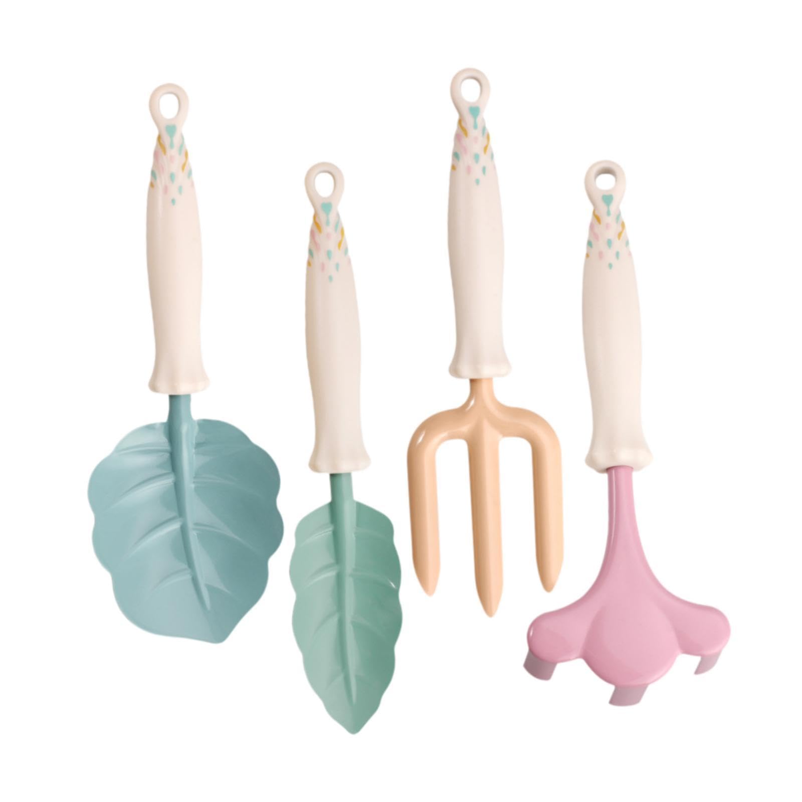 4 Piezas Mini Rastrillo Jardinero Herramientas Mano Juguete Material Madera Y PP Adecuado para Juegos Educativos Regalo Infantil Exterior Jardín