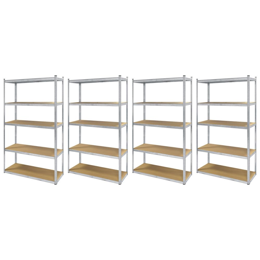 Lot de 4 étagères métal XXL grand modèle - Hauteur 2M20 Largeur 1m20 - charges très lourdes - 5 plateaux - 1325 Kg