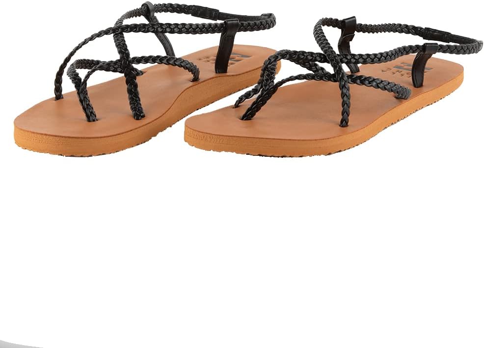 Billabong Womens Crossing By Braided Sandals, Off Black, 9