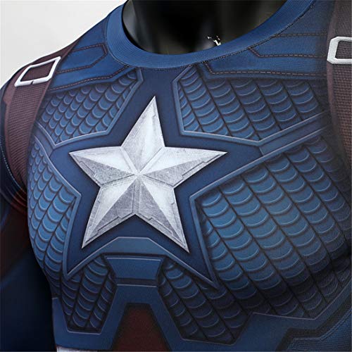 3D Super Hero Close-Fitting Quick-Drying Elastic Sport Cosplay T-Shirt Short Sleeve3