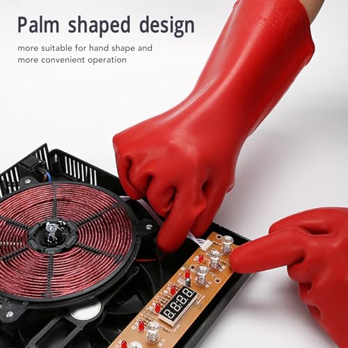 JTLB Voltage Electrical Insulated Gloves - Rubber Safety Gloves for Electrician Repair and Protection Class 00, 12KV-1 Pair - Image 2
