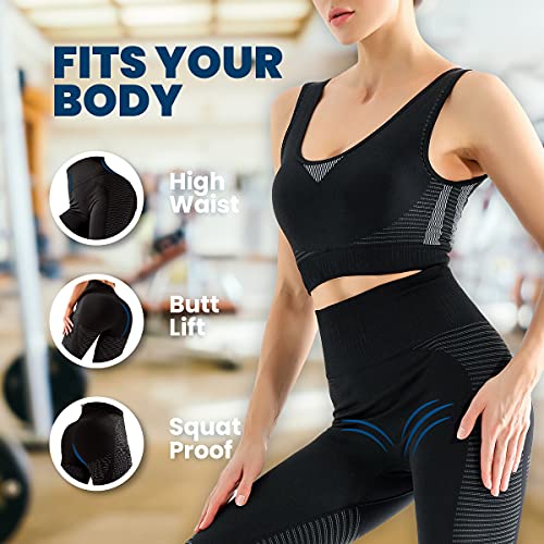 Generic High Waisted Yoga Leggings Workout Tummy Control Sweat Proof Yoga Pants For Women – Nylon And Spandex Yoga Pants. (Black, Small, S) #TOP1