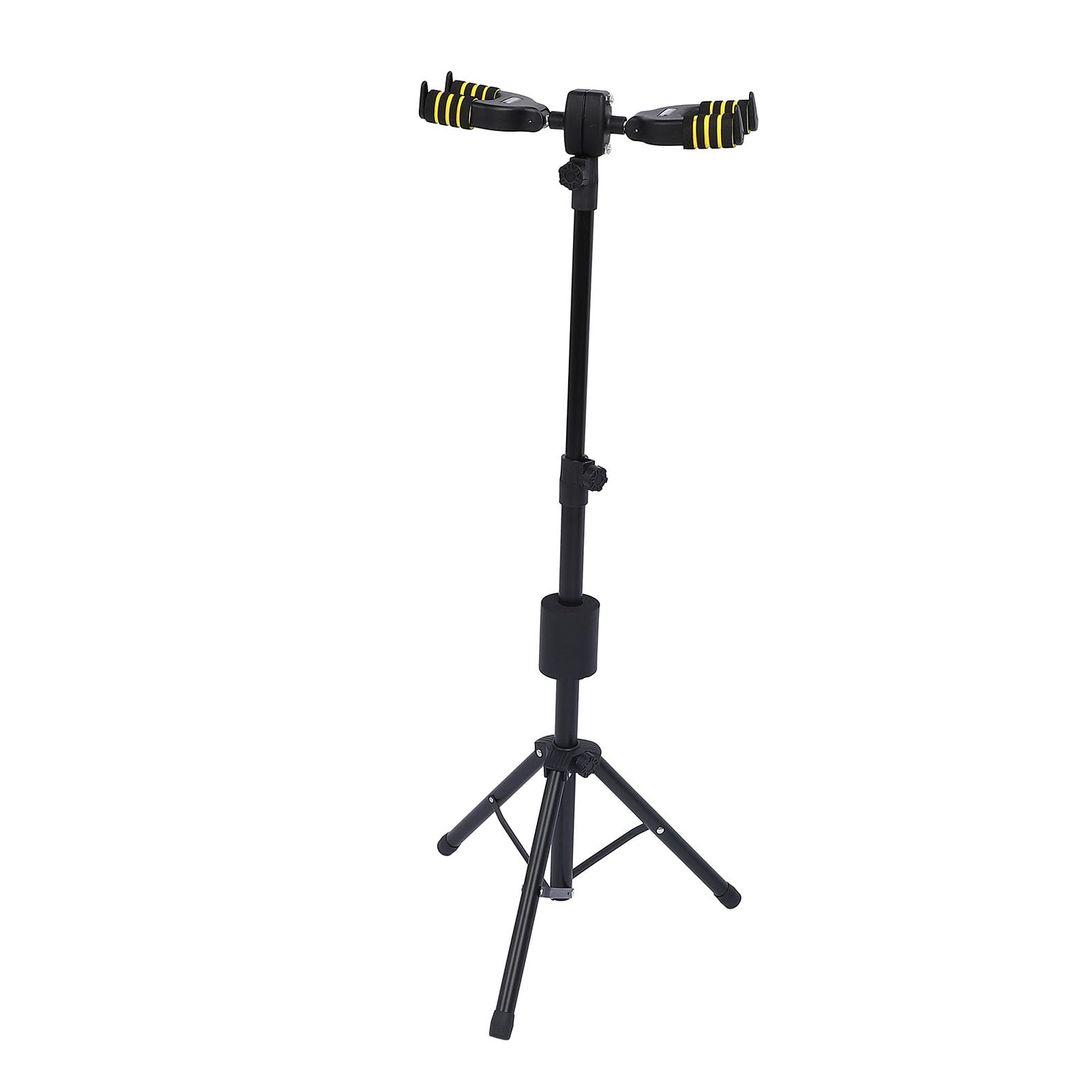 Soporte para Guitarra con Bloqueo Automático Doble, Soporte de Suelo Antideslizante para Guitarras Eléctricas Acústicas, Metal y Esponja, 1 Unidad