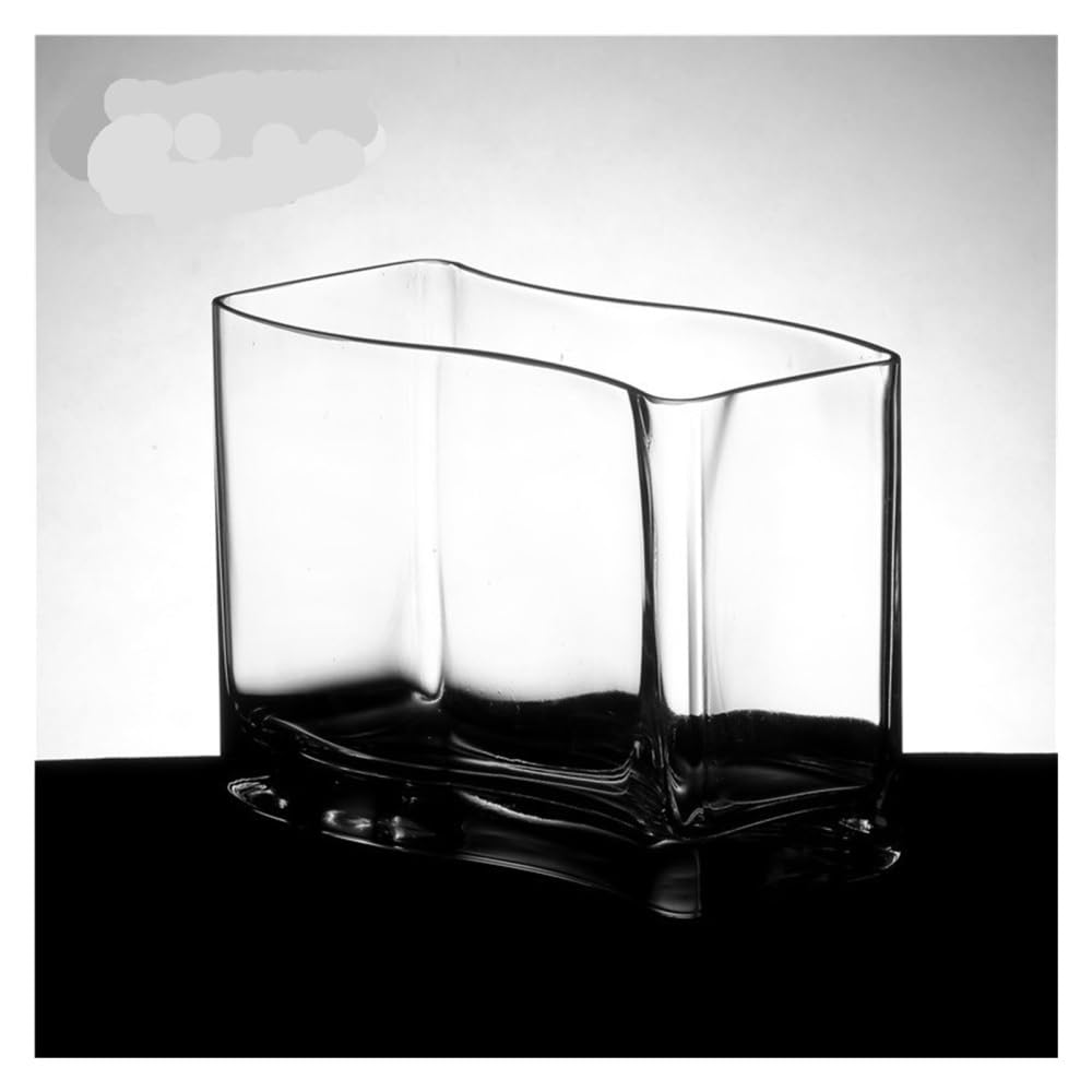 Aquarium S-förmiges, transparentes Glas-Goldfisch-Aquarium, tropisches Fisch-Mini-Aquarium for den Schreibtisch, Wohnzimmer-Aquarium