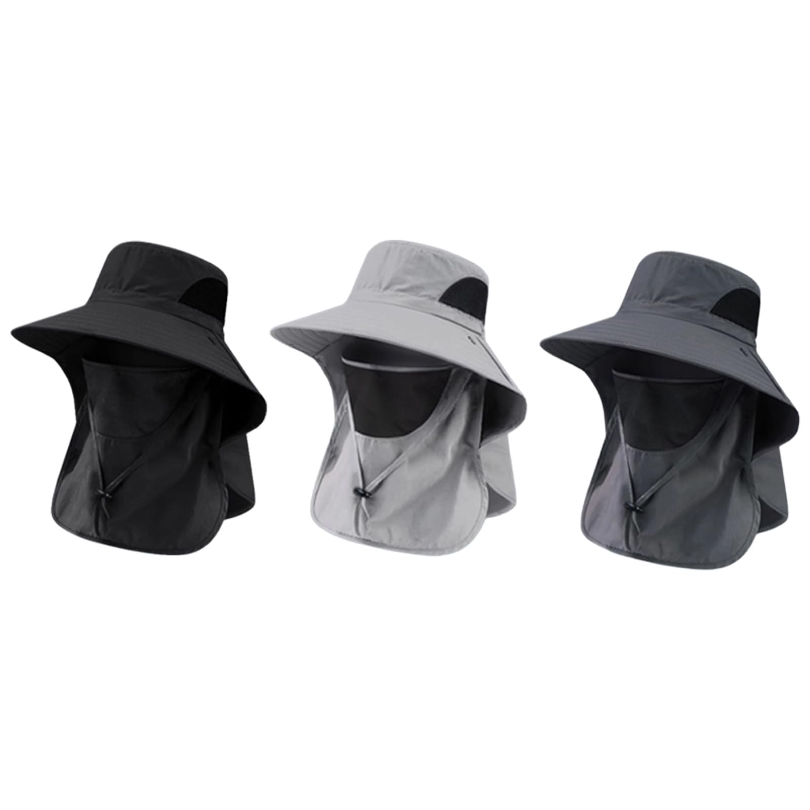 Cappello da Pescatore Pesca UPF 50 + Collo Flap Largo Bordo Pieghevole Sole Unisex per Escursioni Camping Caccia attività All'aperto