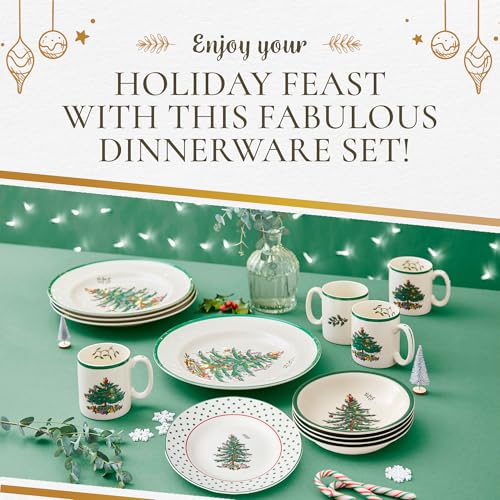 Spode-Christmas-Tree-16-Piece-Dinnerware-Set-Polka-Dot-Elegant-Ceramic-Dinnerware-Ideal-Tableware-Collection-for-Holiday-Use-and-Special-Occasions-Dishwasher-Safe-Formal-Dinnerware-Set Spode Christmas Tree 16 Piece Dinnerware Set Polka Dot Elegant Ceramic Dinnerware Ideal Tableware Collection for Holiday Use and Special Occasions Dishwasher Safe Formal Dinnerware Set