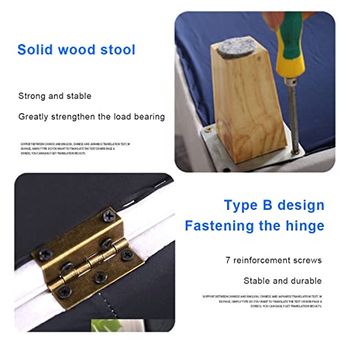 Banco de almacenamiento de cuero rectangular con patas de madera para dormitorio 6