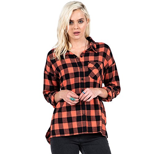Volcom Junior's Growin Wild Long Sleeve Plaid Shirt