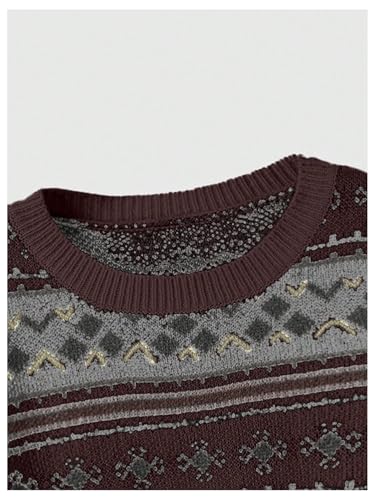 Image of MakeMeChic Women's Striped Sweaters Halloween Vintage Grandpa Sweaters