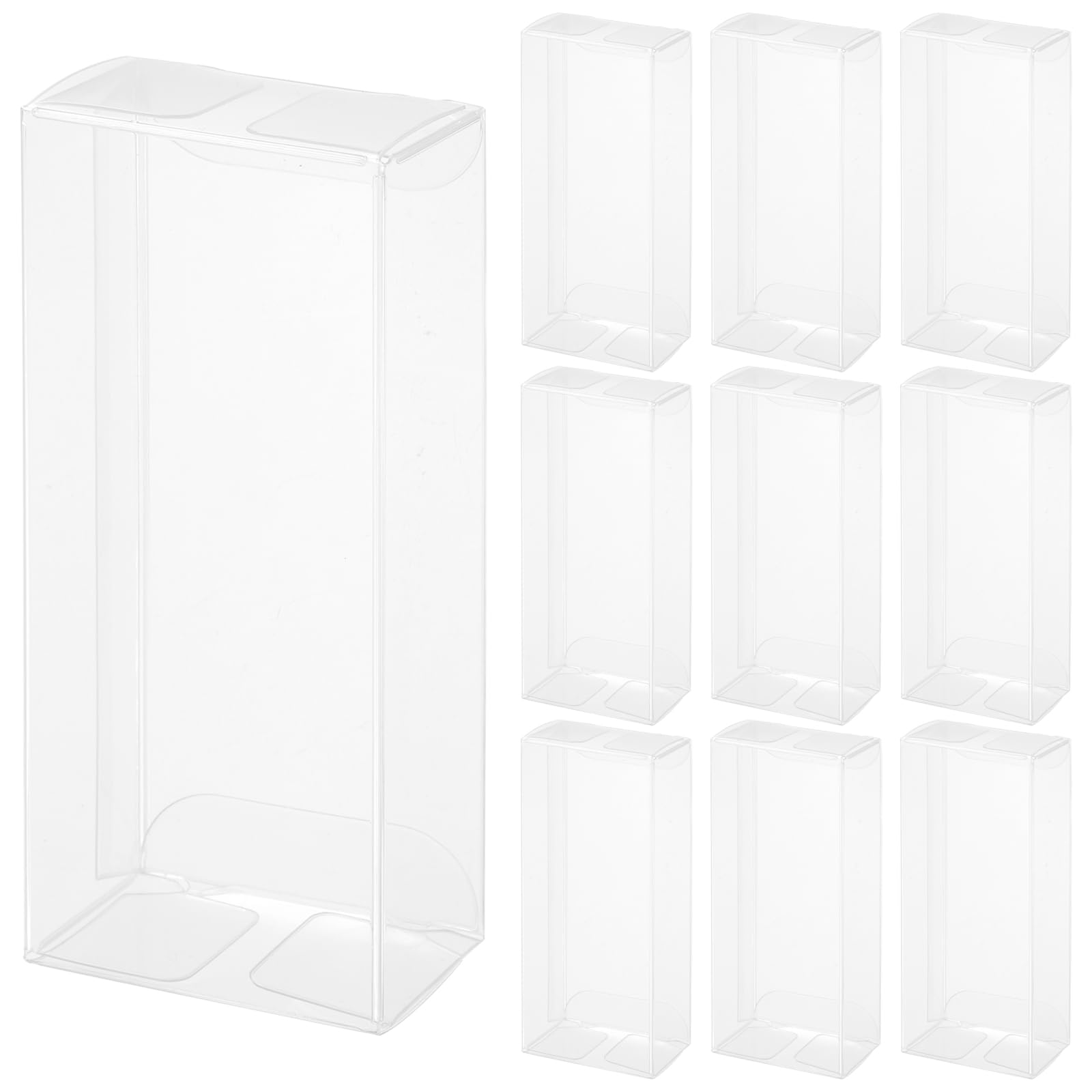 sourcing map 10 PCS Clear Gift Box,47x29x113mm Transparent Candy Box Plastic Favor Boxes Packing Box for Candy Cookies Christmas Wedding Party Wrapping