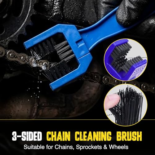 Image of BLACKBIRD Bike Care Kit, 1 Pc Each - Chain Lube Spray 220ml, Chain Cleaner Spray 220ml & Chain Cleaning Brush - Motorcycle Cycle Chain Cleaner Lubricant Maintenance Combo