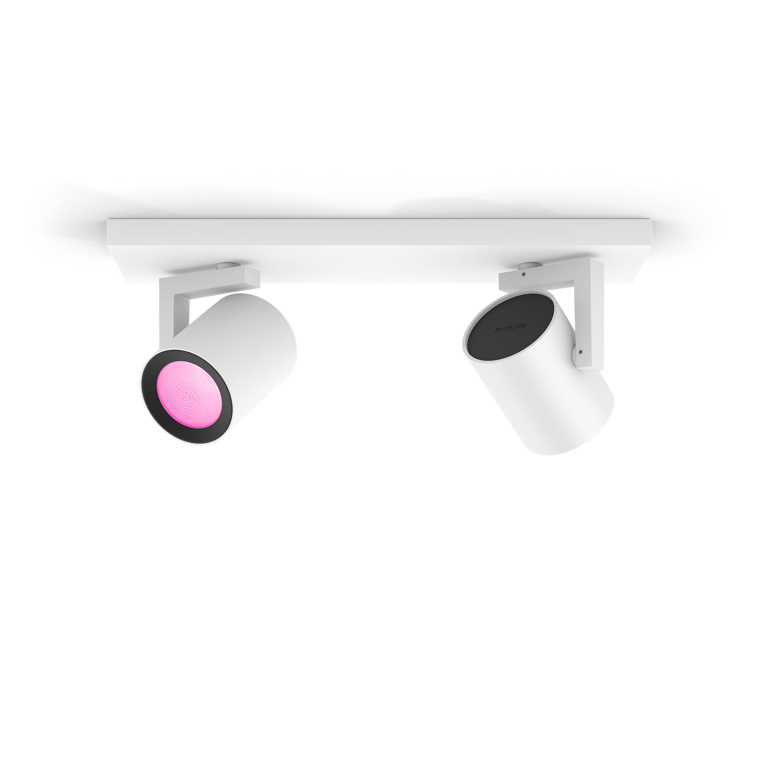 Philips Hue - Lámpara LED inteligente Philips Hue Argenta, 5.7W-350 lúmens, Luz Blanca y de Colores, Compatible con Alexa y Google Home, 2 Focos LED, Blanco