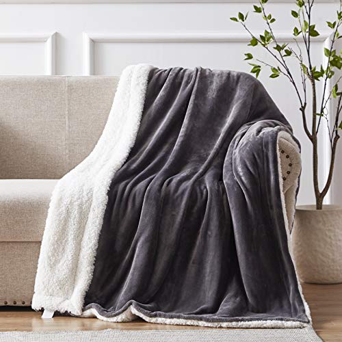 SEMECH Sherpa Throw Blanket Throw Size, Sherpa Fleece Throw Blanket Lightweight, Reversible Sherpa Blanket Machine Washable, 50