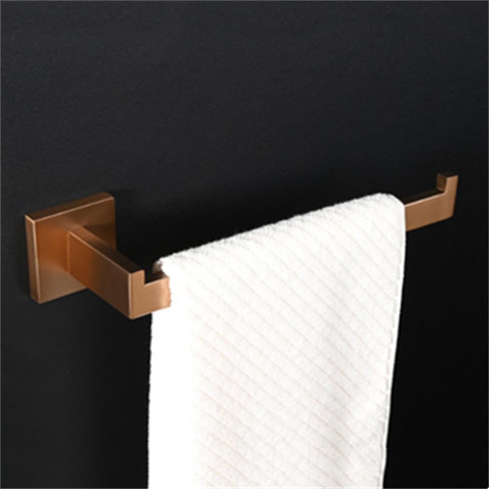 Accesorios de baño de Acero Inoxidable de Oro Rosa Cepillado Toallero Barra de Toalla Anillo de Toalla Gancho para Bata Soporte de Papel higiénico fijado con Tornillo, Anillo de Toalla