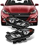 AKKON - For Dodge Dart Factory HID Type Black Headlights Driver and Passenger Side Replacement Pair Set