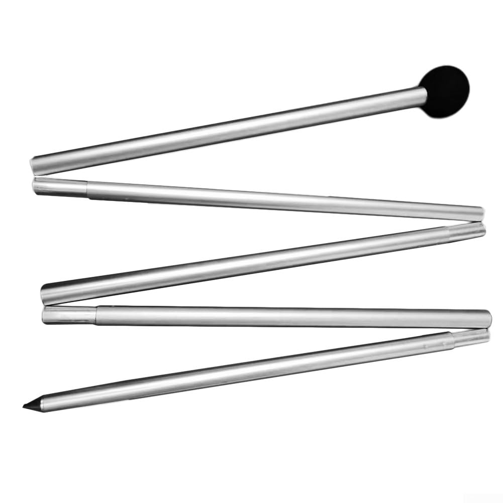 Aluminium Teleskopstangen, faltbare Zeltstangen für Camping, Strandmuschel & Sonnensegel, leicht, robust & verstellbar - Schutzkappe, ideal als Markisenstange oder Ersatz-Zeltstange (2 m spitzer Kopf)