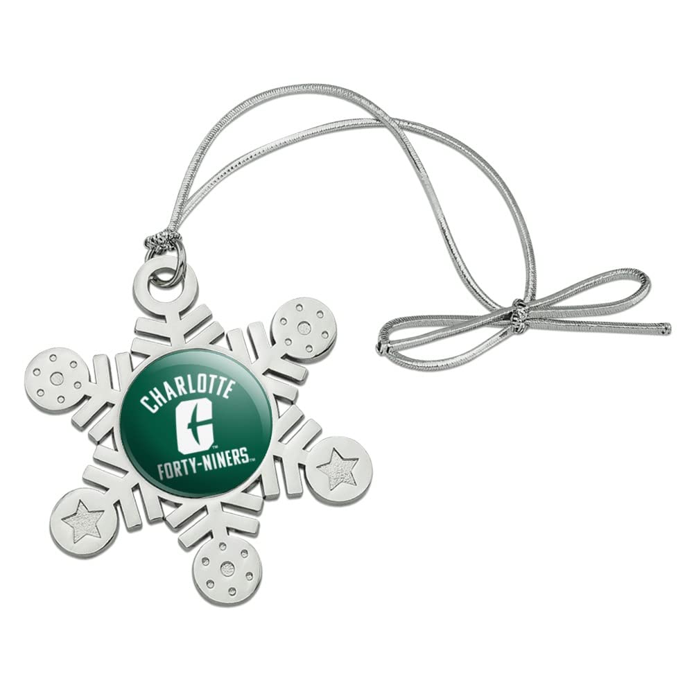 GRAPHICS & MORE UNC Charlotte 49ers Logo Metal Snowflake Christmas Tree Holiday Ornament