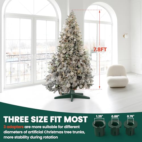 Creiyuan 4801 Rotating Christmas Tree Stand, Thickened Abs, Sturdy 5-Legged Design, Includes 3 Adapters & Sockets, Supports Up To 7.8Ft Rotating Tree Stand thumb #3
