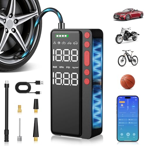 MATULSA Smart Tire Inflator Portable Air Compressor, APP Control Air Pump For Car Tires, 10000mAh,...