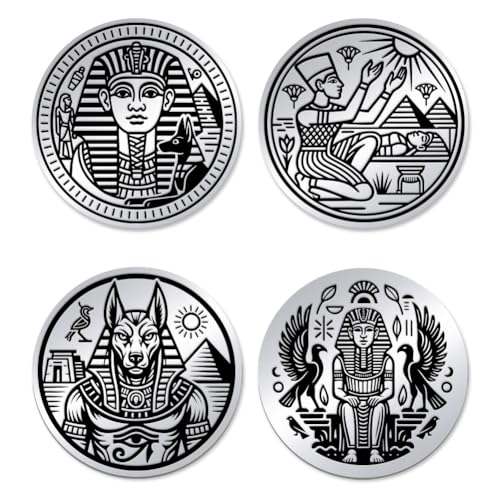 UNICRAFTAL 2 piezas 2 estilos Anubis egipcio desafío pieza acero inoxidable doble cara pieza decisión antiguo egipto metal toma de decisiones moneda conmemorativa regalos para hombres mujeres
