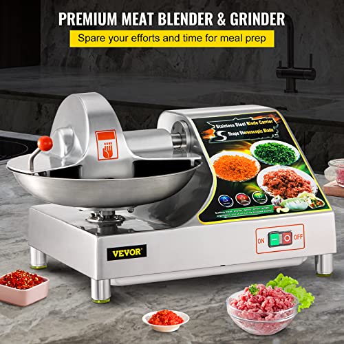 Vevor 10L Commercial Meat Bowl Cutter Mixer, 400W Multifunctional Meat Blender And Grinder Electric, Heavy-Duty Food Processor With Stainless Steel Bowl And Sharp Blades, Meat Chopper For Meat, Fruit, Vegetable, Nuts #TOP1