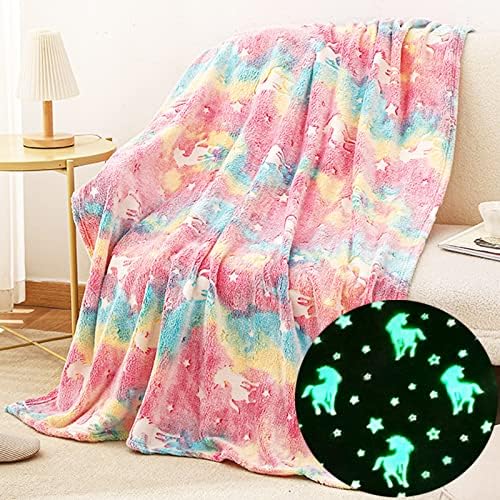 Helecors Glow in The Dark Throw Blanket for Kids, 50" x 60" Soft