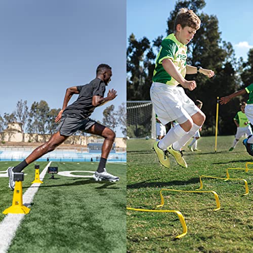 Image of SKLZ 6X Ultra Durable Agility Hurdles - for Athletes of All Skill Levels,6pk of 6-in Tall Hurdles,Bright Yellow Color,Made of Durable, Composite Materials,Easy to Set up & Transport,Comes w /Carry Bag