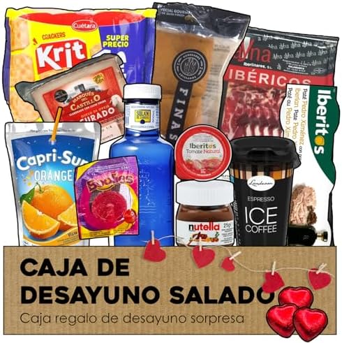 IAMI Cesta Desayuno Salado 18 Productos 2 kg Caja Regalo Jam&oacute;n y ...