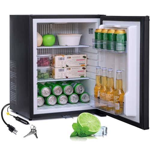 Mini Fridge with Lock 2.1 Cu Ft, 12v RV Refrigerator Semi Truck Refrigerator, 2...