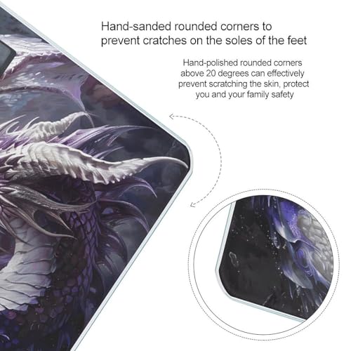 Báscula digital de baño con dragones púrpura y blanco miniatura 4