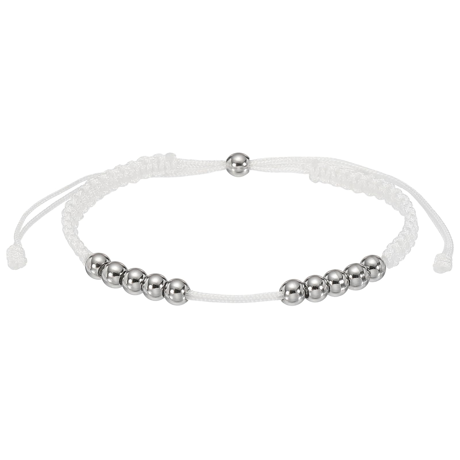 YELARXI Golf Stroke Counter Bracelet, Score Counter Bead Bracelet, Resizable 16-28cm Stainless Steel Bead Golf Score Tracking Fit for Women Men Golfer Stroke Count, White