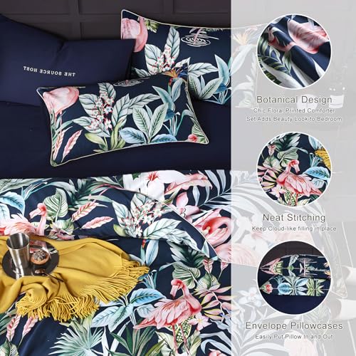 Edredón King para todas las estaciones con estampado de pájaros 4
