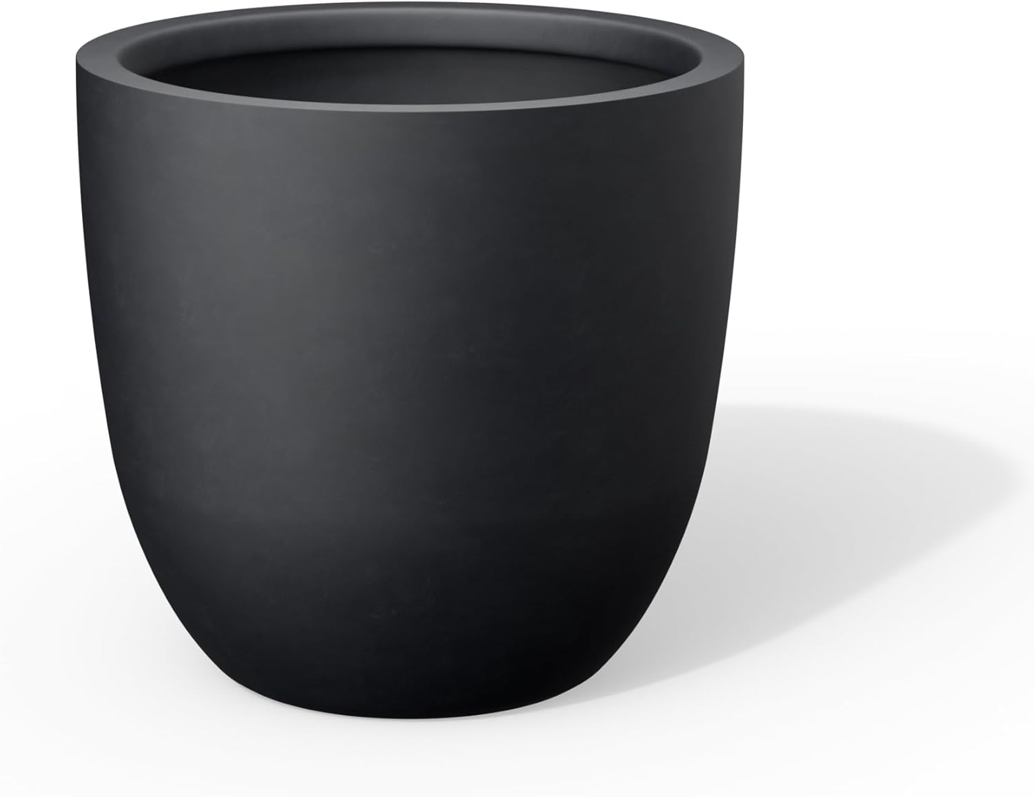 Kante Round Concrete Planter, Large Outdoor Indoor Garden Pots with Drainage Hole, 10-Inch Diameter Flower Pots for Patio, Garden and Home, Charcoal