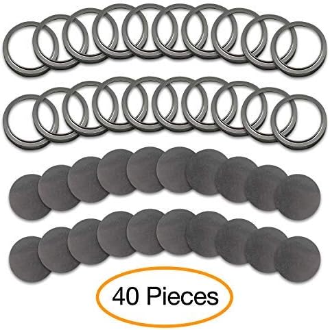 Mason Jar Lids & Rings For Arts and Crafts- Regular Mouth (Pack of 20)- Flat Lid with No Beveled Edge or Gasket- Lids with Rings For DIY Crafting, Painting, Decorating, Holiday, Christmas Ornaments