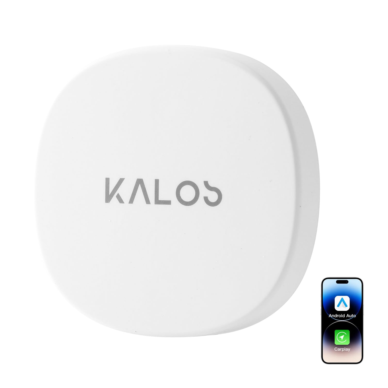 KALOS Wireless CarPlay Adapter (2025 Upgrade), 2-in-1 CarPlay & Android Auto, Converts Wired to Wireless, Plug-and-Play,Compatible with iPhone & Android Devices, Compact Size with USB/USB-C
