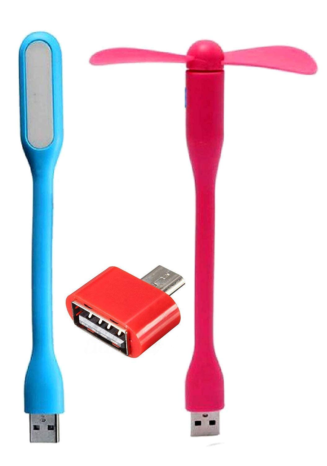 ILT RETAIL - (Combo of 3) Mini Portable & Flexible USB Fan + LED Light Lamp for Laptop/Desktop/Powerbank/All Mobile (USB Light + USB Fan + OTG Adapter) (Color May Vary) (B09YD755FT) Amazon Price History, Amazon Price Tracker
