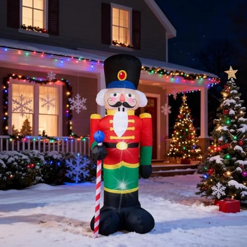WRQIOO 240cm Weihnachtsmann Aufblasbar Nussknacker, Aufblasbare...