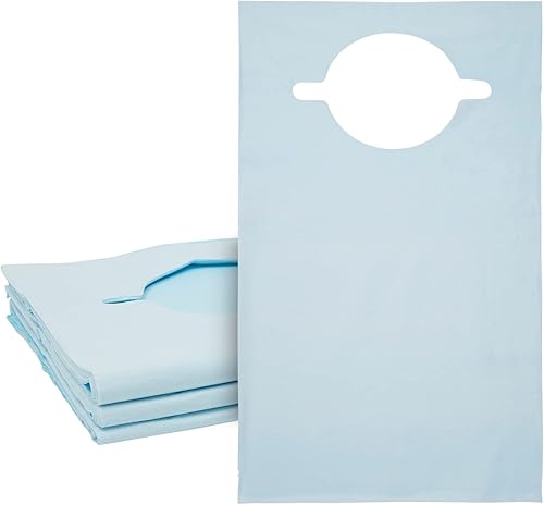 100 Pack Disposable Adult Bibs for Eating, Elderly, Single-Use Clothing Protectors (23.6 x 14.5 In)