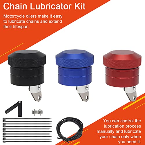 Image of HXBER Chain Lubricator, Motorcycle Chain Lubricator Oiler Motorbike Lubrication System Modified Accessories Manual Control